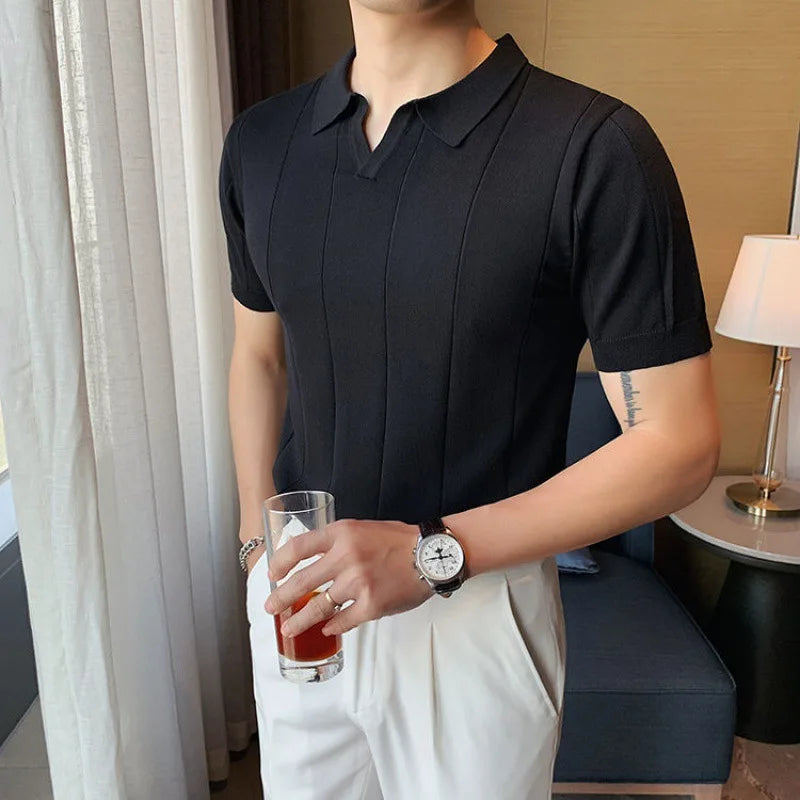 Aerion - Men's Short Sleeve Polo Shirt Breathable Knit Style