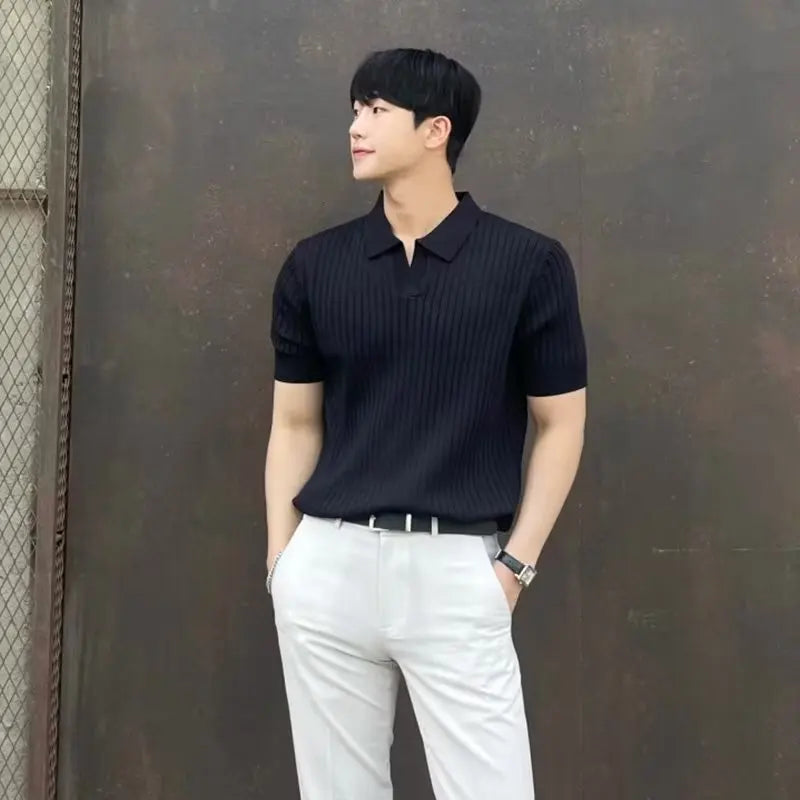 Aerion - Men's Short Sleeve Polo Shirt Breathable Knit Style