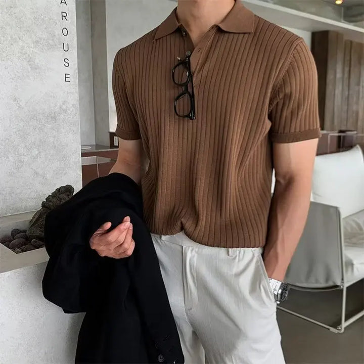 Aerion - Men's Short Sleeve Polo Shirt Breathable Knit Style
