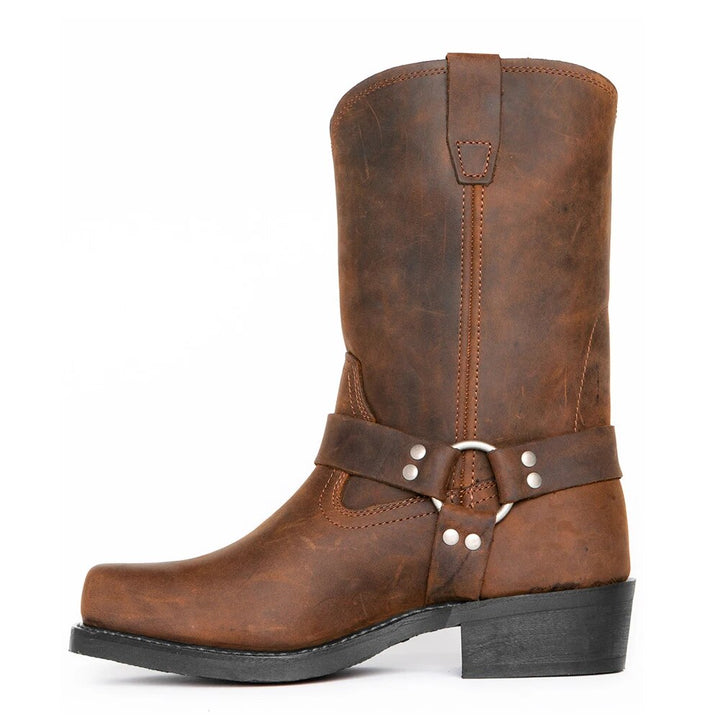 Men's Cowboy Boots with Buckle Strap | High