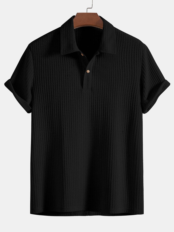 Leonhard - Knitted Waffle Polo Shirt