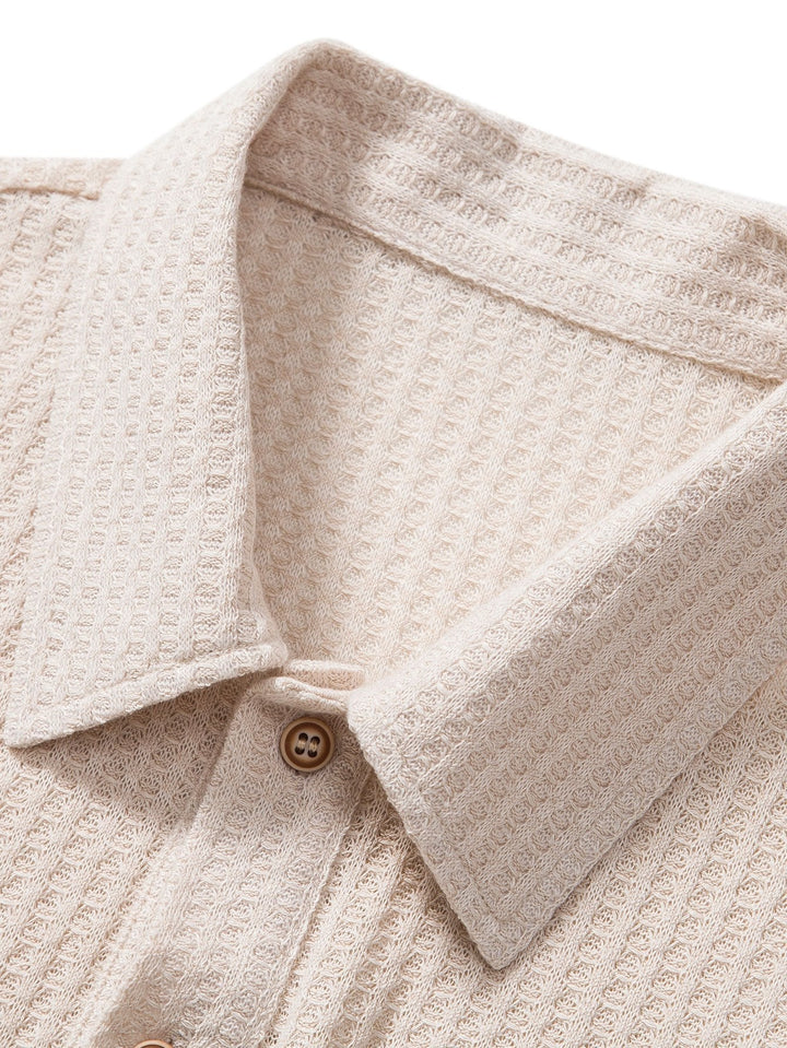 Leonhard - Knitted Waffle Polo Shirt