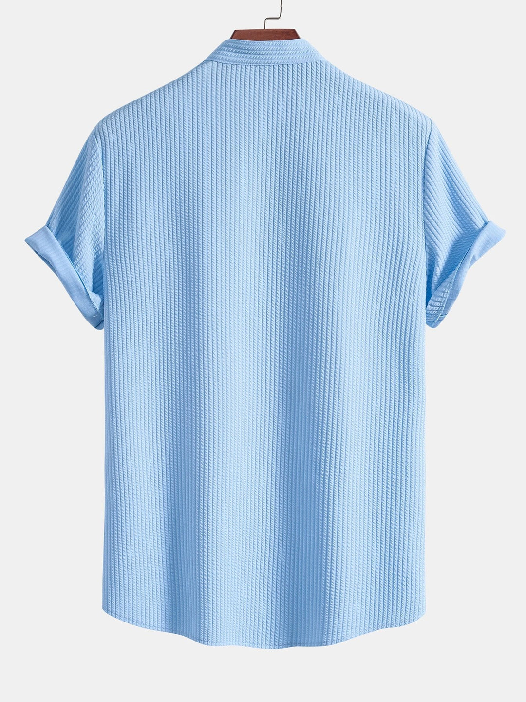 Zion - Muscle Fit Ribbed Stand Collar Shirt