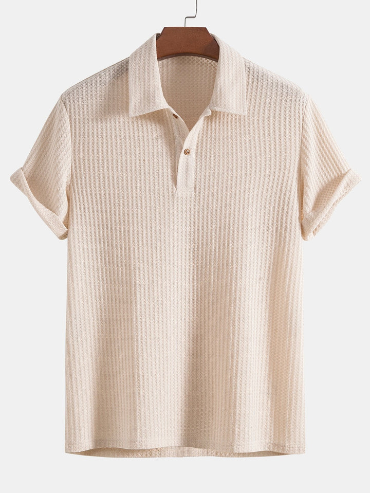 Leonhard - Knitted Waffle Polo Shirt