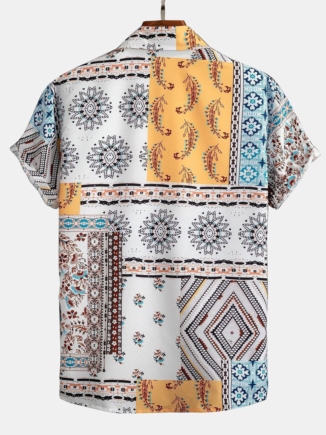 Veron – Scarf Print Shirt with Buttons and Swim Shorts