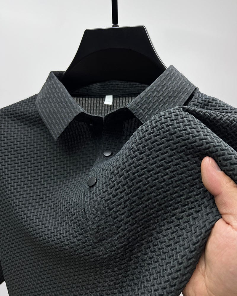 Paolo - Structured Short-Sleeve Polo Shirt with Button Placket for Men