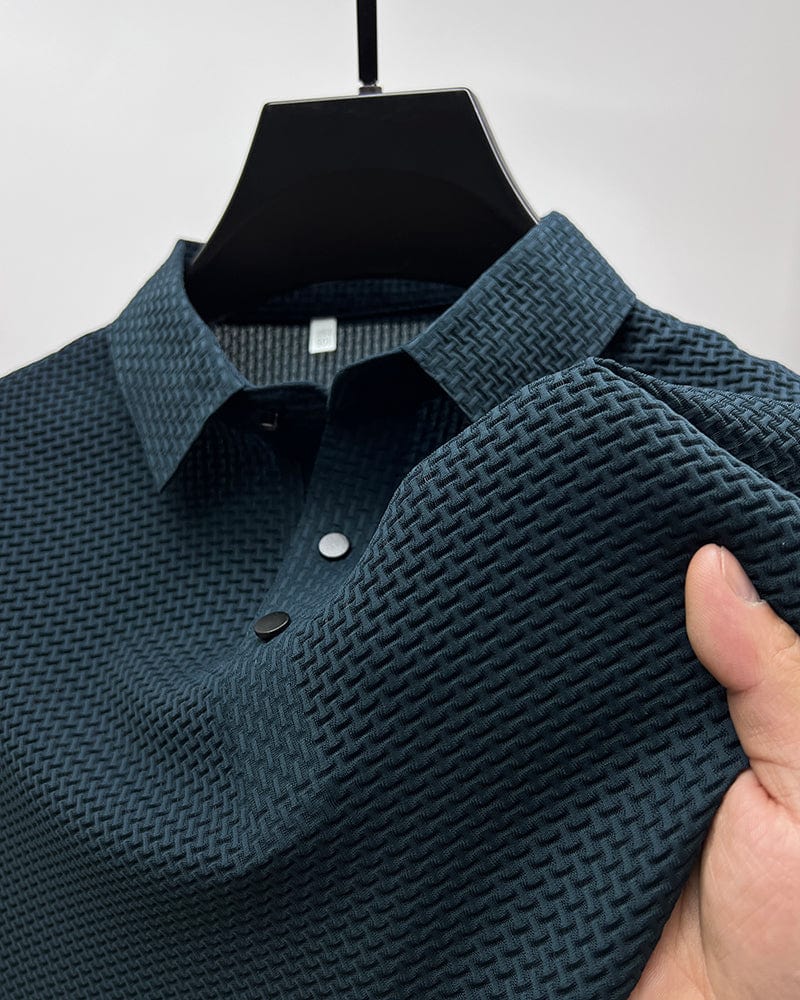 Paolo - Structured Short-Sleeve Polo Shirt with Button Placket for Men