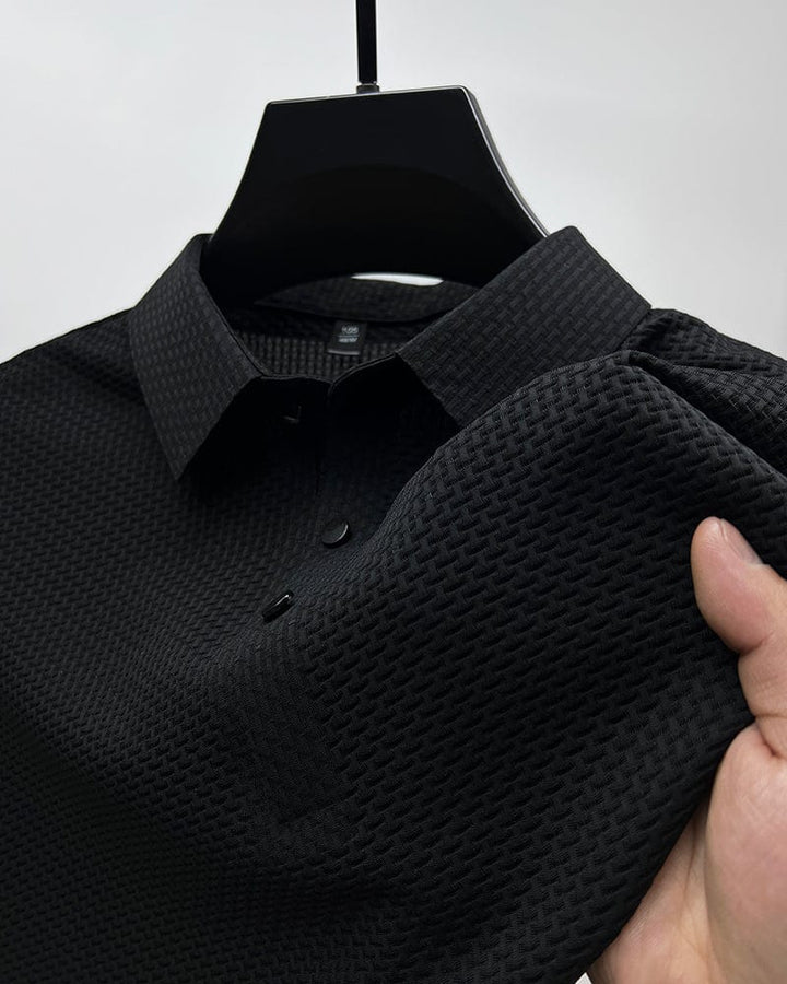 Paolo - Structured Short-Sleeve Polo Shirt with Button Placket for Men