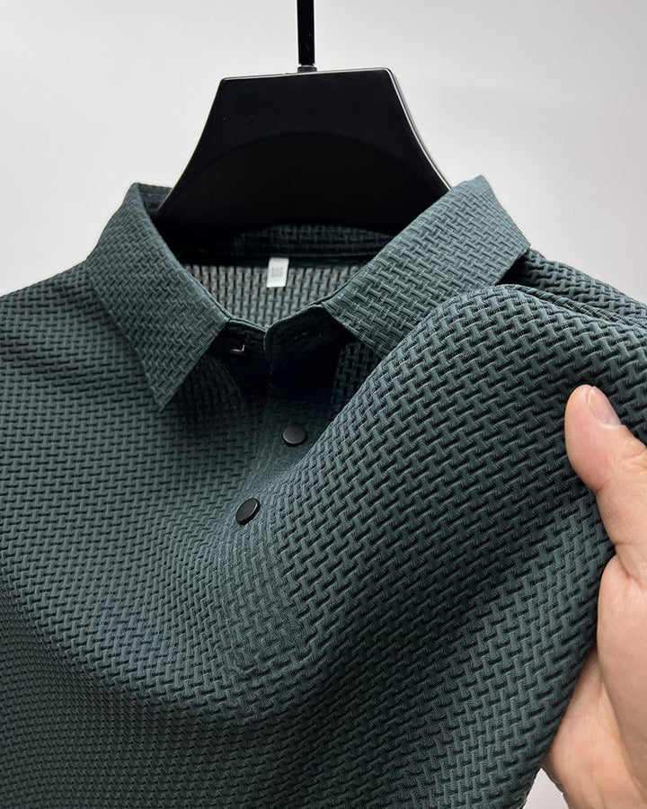 Paolo - Structured Short-Sleeve Polo Shirt with Button Placket for Men
